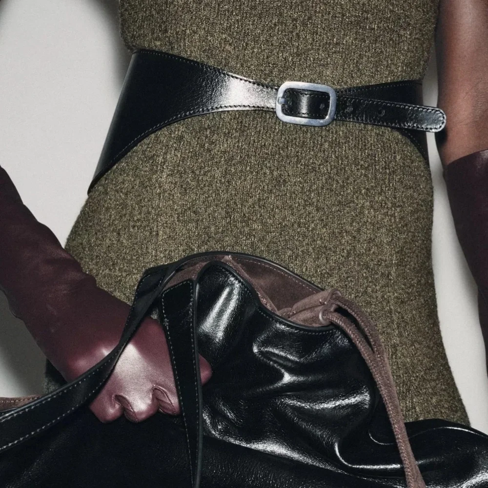 Real leather! Black Leather Waist Belt! NWT